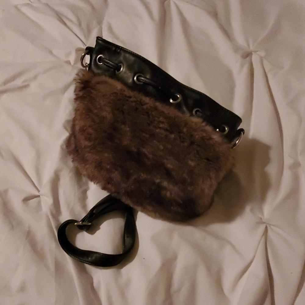 Faux fur pouch